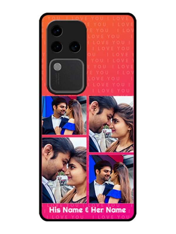 Custom Vivo V30 Pro 5G Custom Glass Phone Case - I Love You Pink Design