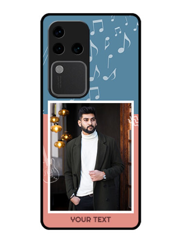 Custom Vivo V30 Pro 5G Custom Glass Phone Case - With Color Musical Note Design