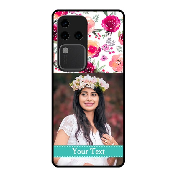 Vivo V30 Pro 5G Custom Glass Phone Case - Water Colors Floral Design