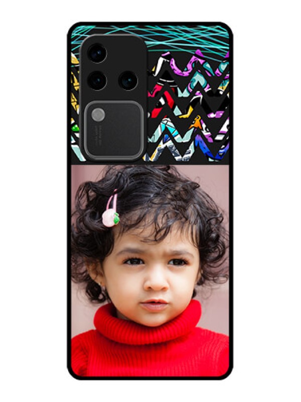 Custom Vivo V30 Pro 5G Custom Glass Phone Case - Neon Abstract Design