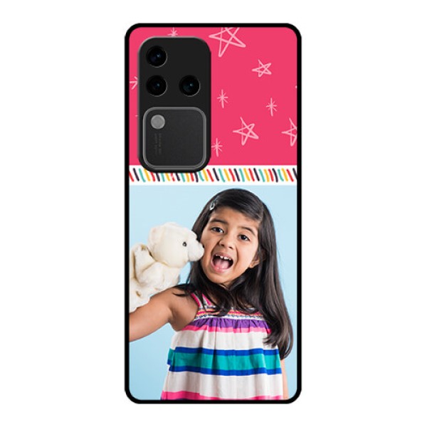 Vivo V30 Pro 5G Custom Glass Phone Case - Line Art Design