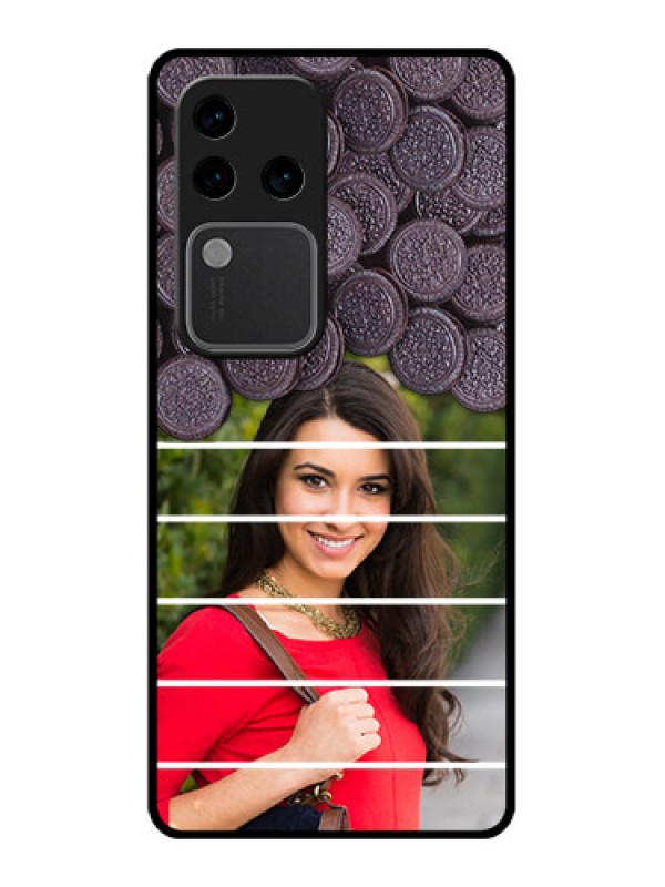Custom Vivo V30 Pro 5G Custom Glass Phone Case - With Oreo Biscuit Design