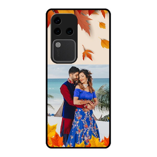 Vivo V30 Pro 5G Custom Glass Phone Case - Autumn Maple Leaves Design