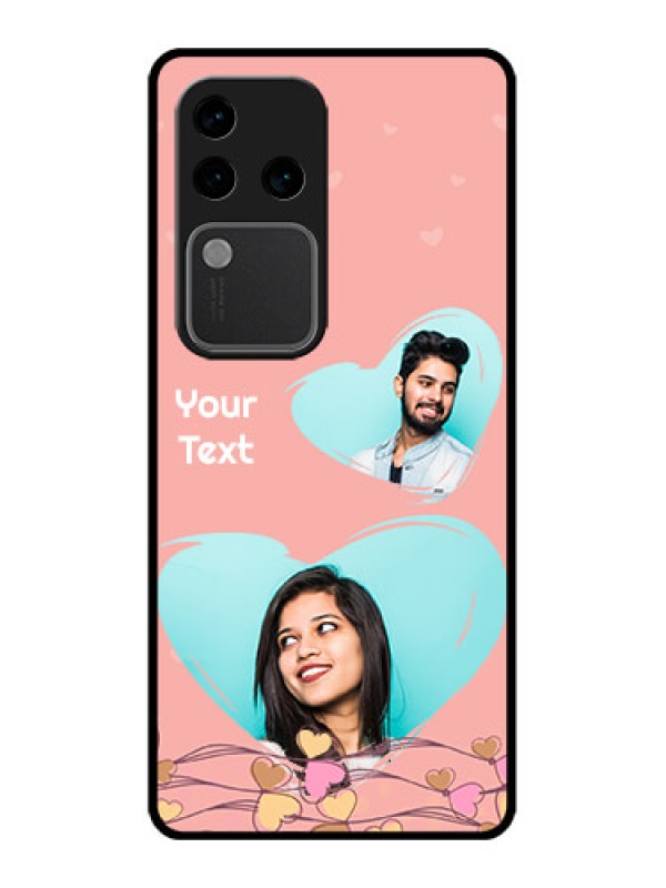 Custom Vivo V30 Pro 5G Custom Glass Phone Case - Love Doodle Design