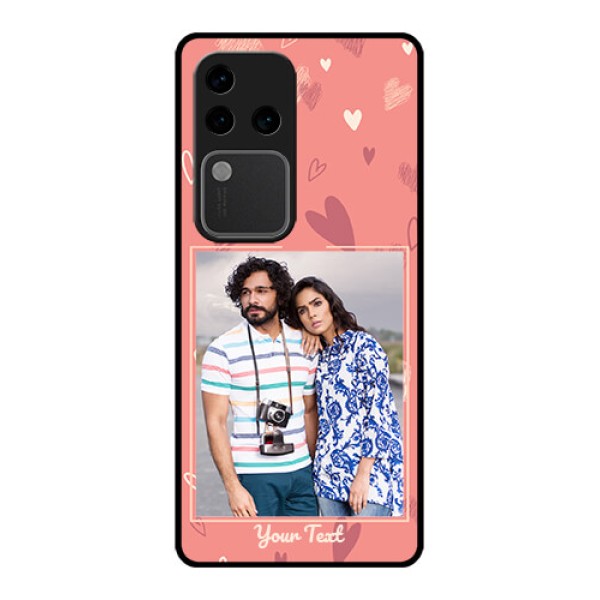 Vivo V30 Pro 5G Custom Glass Phone Case - Love Doodle Art Design