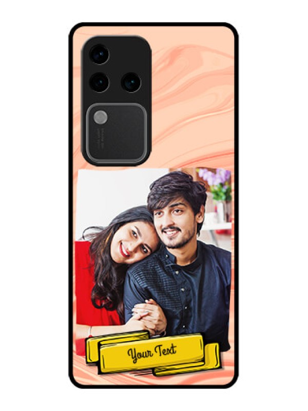 Custom Vivo V30 Pro 5G Custom Glass Phone Case - Marble Texture Design