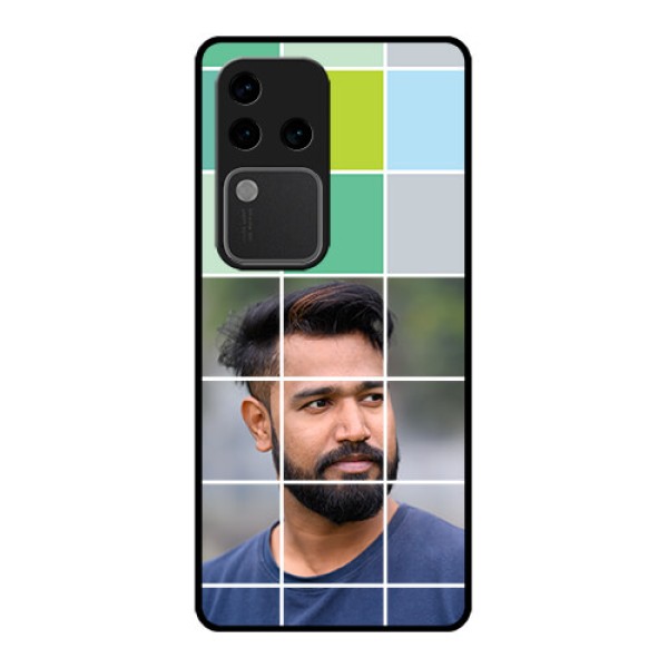Vivo V30 Pro 5G Custom Glass Phone Case - With White Box Pattern