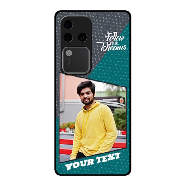 Vivo V30 Pro 5G Custom Glass Phone Case - Background Pattern Design With Quote Vivo V30 Pro 5G Custom Glass Phone Case - Background Pattern Design With Quote