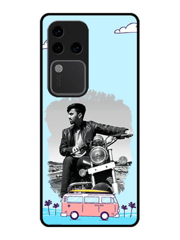 Custom Vivo V30 Pro 5G Custom Glass Phone Case - Travel & Adventure Design