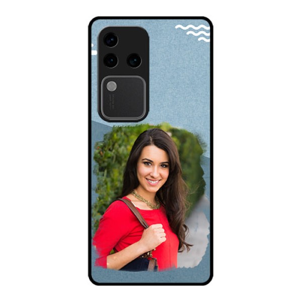 Vivo V30 Pro 5G Custom Glass Phone Case - Grunge Line Art Design Vivo V30 Pro 5G Custom Glass Phone Case - Grunge Line Art Design