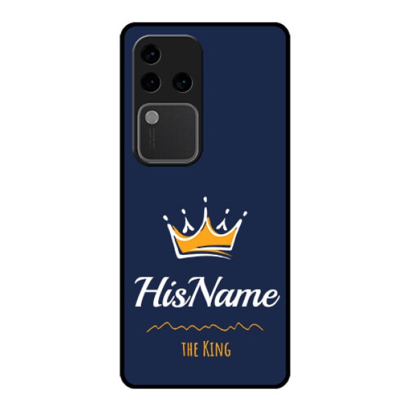 Vivo V30 Pro 5G Custom Glass Phone Case - King With Name Design