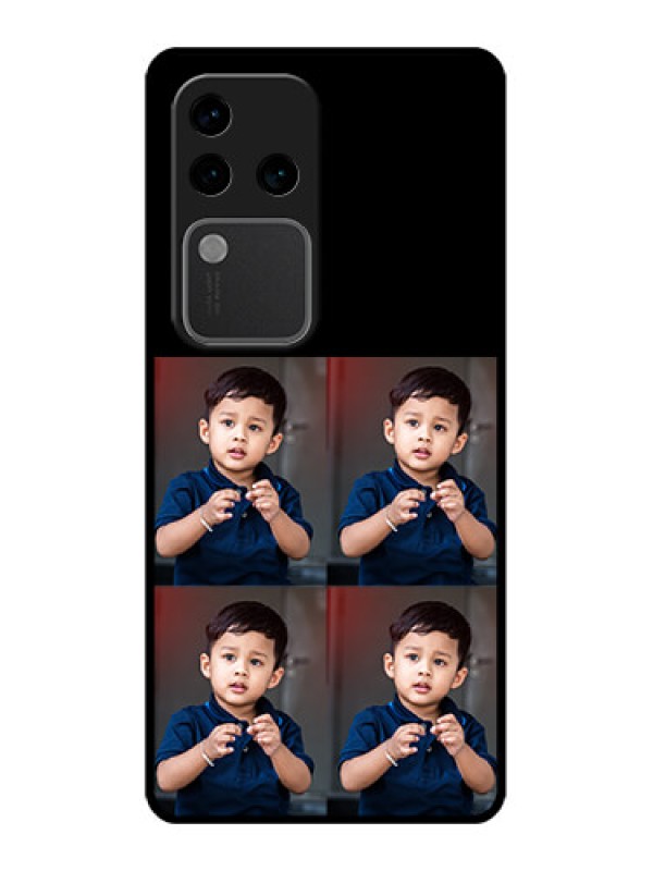 Custom Vivo V30 Pro 5G Custom Glass Phone Case - 4 Image Holder Design