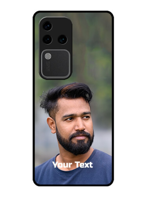 Custom Vivo V30 Pro 5G Custom Glass Phone Case - Photo With Text Design