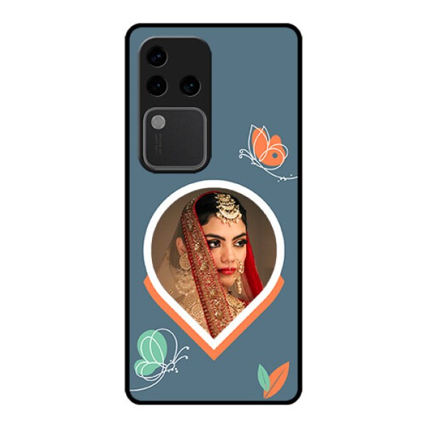 Vivo V30 Pro 5G Custom Glass Phone Case - Droplet Butterflies Design