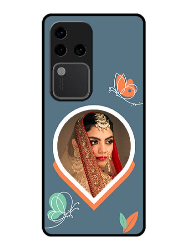 Custom Vivo V30 Pro 5G Custom Glass Phone Case - Droplet Butterflies Design