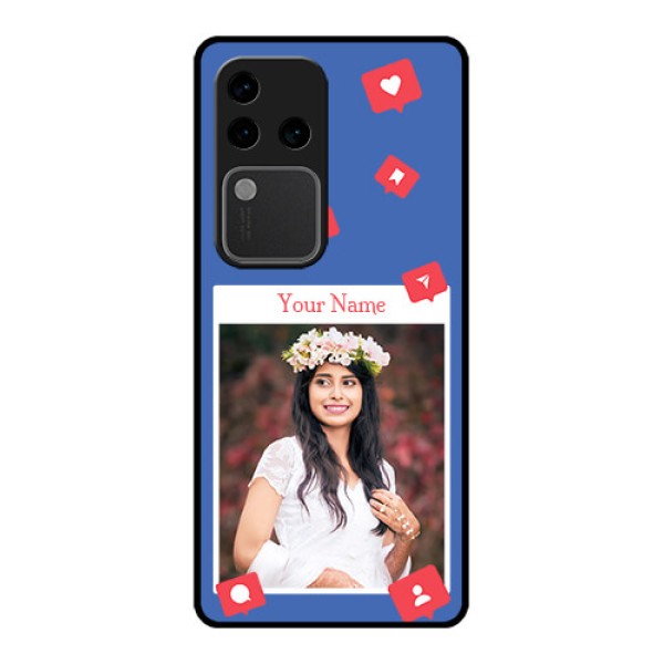 Vivo V30 Pro 5G Custom Glass Phone Case - Like Share And Comment Design Vivo V30 Pro 5G Custom Glass Phone Case - Like Share And Comment Design