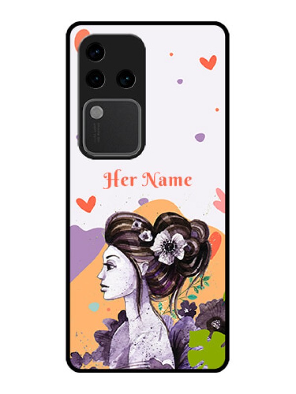 Custom Vivo V30 Pro 5G Custom Glass Phone Case - Woman And Nature Design