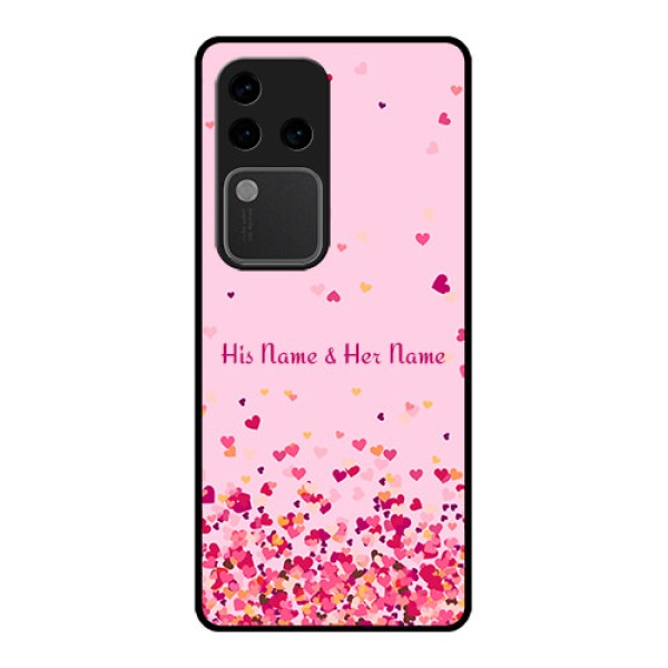 Vivo V30 Pro 5G Custom Glass Phone Case - Floating Hearts Design