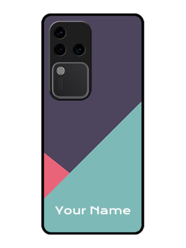 Custom Vivo V30 Pro 5G Custom Glass Phone Case - Tri Color Abstract Design