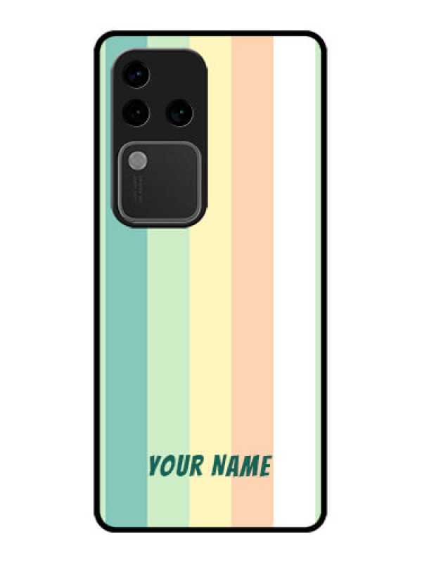 Custom Vivo V30 Pro 5G Custom Glass Phone Case - Multi - Colour Stripes Design