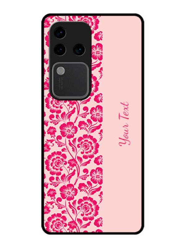 Custom Vivo V30 Pro 5G Custom Glass Phone Case - Attractive Floral Pattern Design