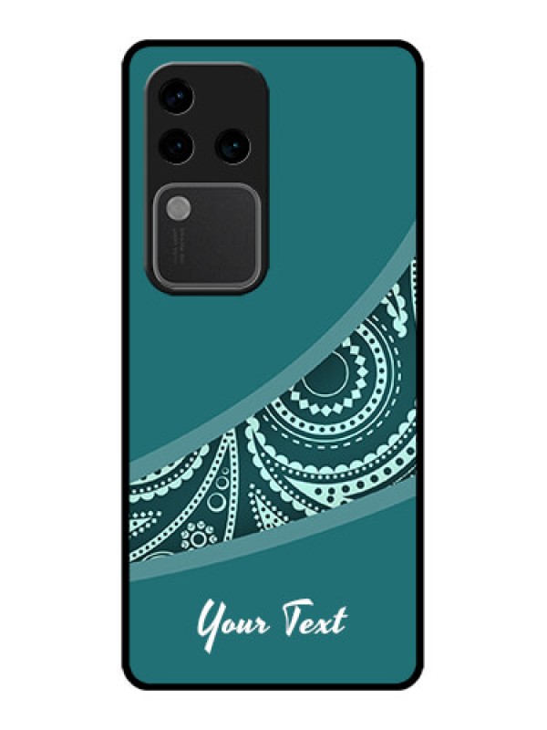 Custom Vivo V30 Pro 5G Custom Glass Phone Case - Semi Visible Floral Design