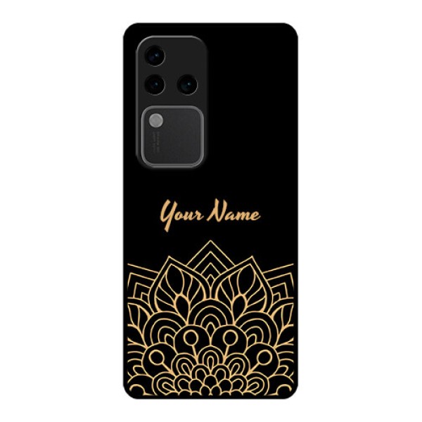 Vivo V30 Pro 5G Custom Glass Phone Case - Golden Mandala Design
