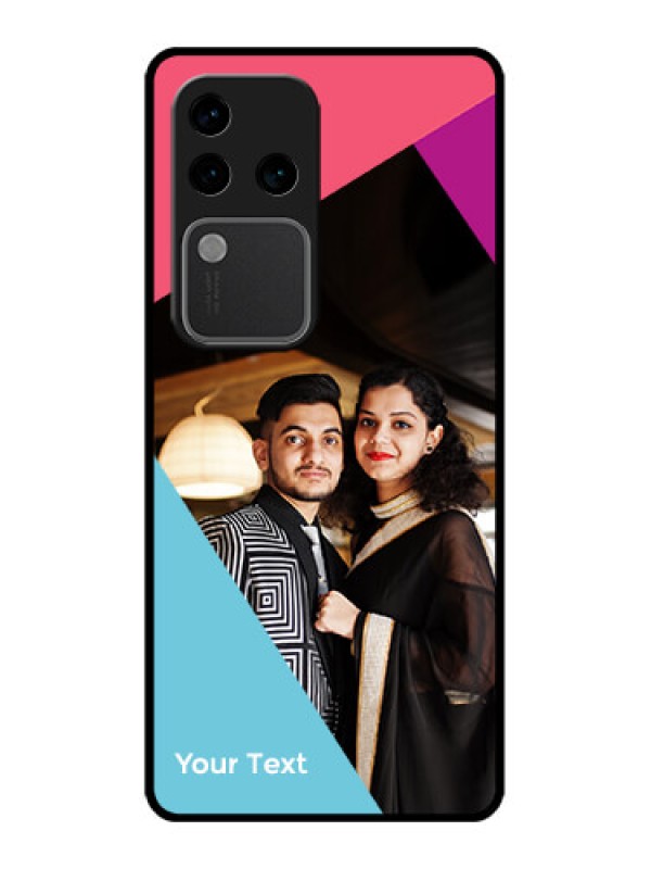 Custom Vivo V30 Pro 5G Custom Glass Phone Case - Stacked Triple Colour Design