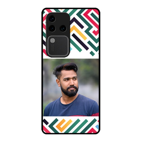 Vivo V30 Pro 5G Custom Glass Phone Case - Colorful Maze Pattern Design