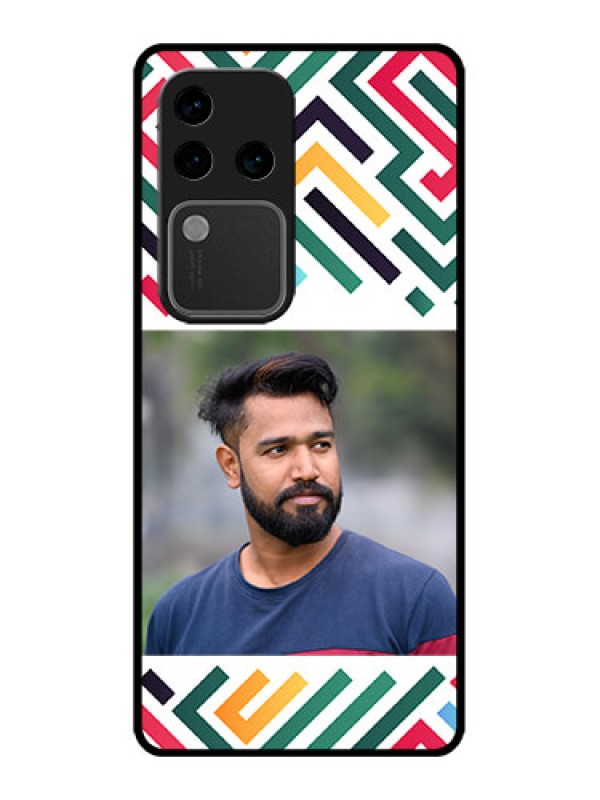 Custom Vivo V30 Pro 5G Custom Glass Phone Case - Colorful Maze Pattern Design