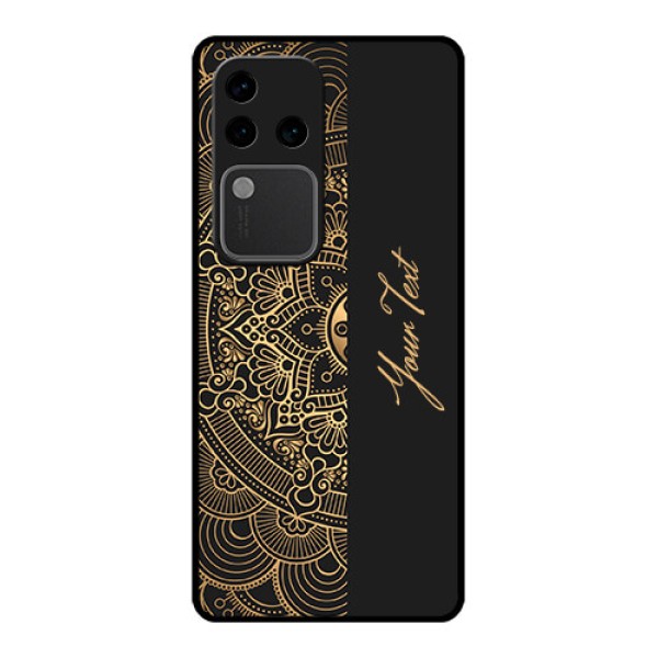 Vivo V30 Pro 5G Custom Glass Phone Case - Mandala Art With Custom Text Design