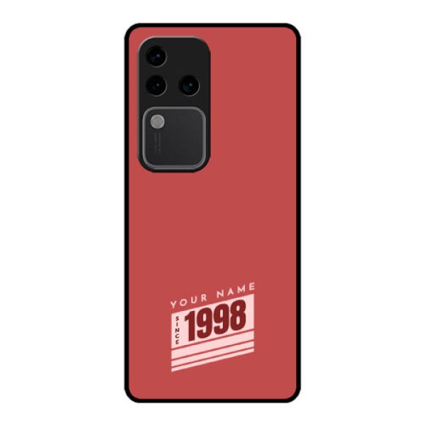 Vivo V30 Pro 5G Custom Glass Phone Case - Red Custom Year Of Birth Design