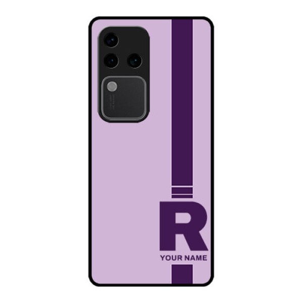 Vivo V30 Pro 5G Custom Glass Phone Case - Simple Dual Tone Stripe With Name Design Vivo V30 Pro 5G Custom Glass Phone Case - Simple Dual Tone Stripe With Name Design