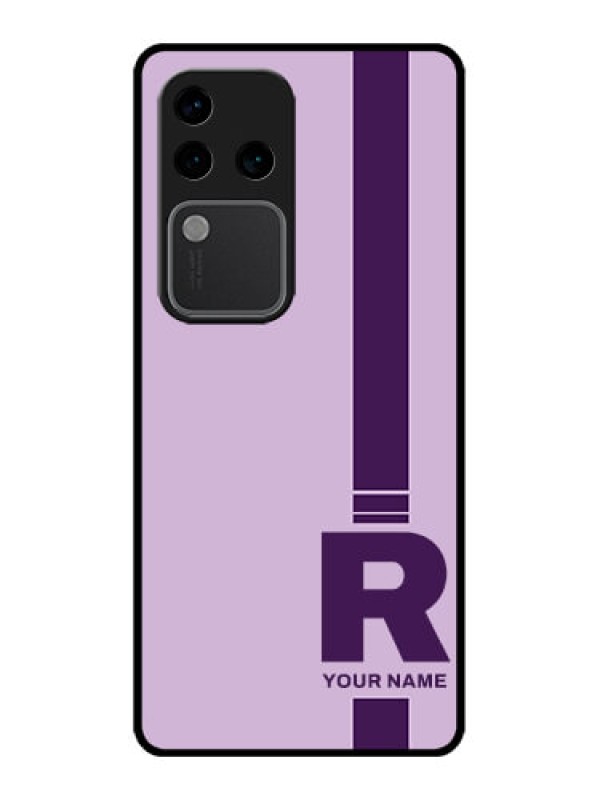 Custom Vivo V30 Pro 5G Custom Glass Phone Case - Simple Dual Tone Stripe With Name Design