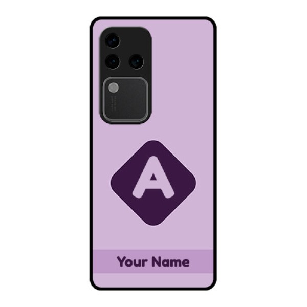 Vivo V30 Pro 5G Custom Glass Phone Case - Custom Letter In Curved Badge Design Vivo V30 Pro 5G Custom Glass Phone Case - Custom Letter In Curved Badge Design