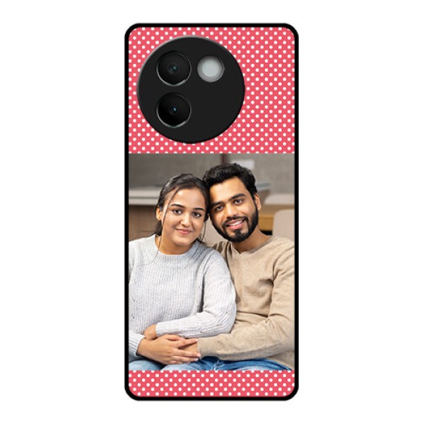 Vivo V30E 5G Custom Glass Phone CaseWhite Dotted Design