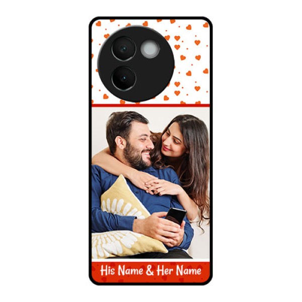 Vivo V30E 5G Custom Glass Phone CaseOrange Love Symbol Design