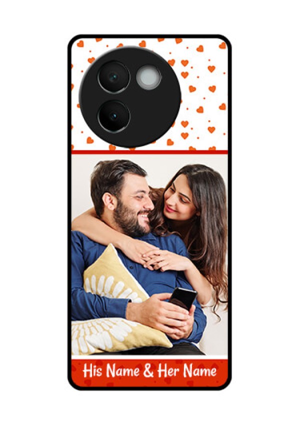 Vivo V30E 5G Custom Glass Phone CaseOrange Love Symbol Design