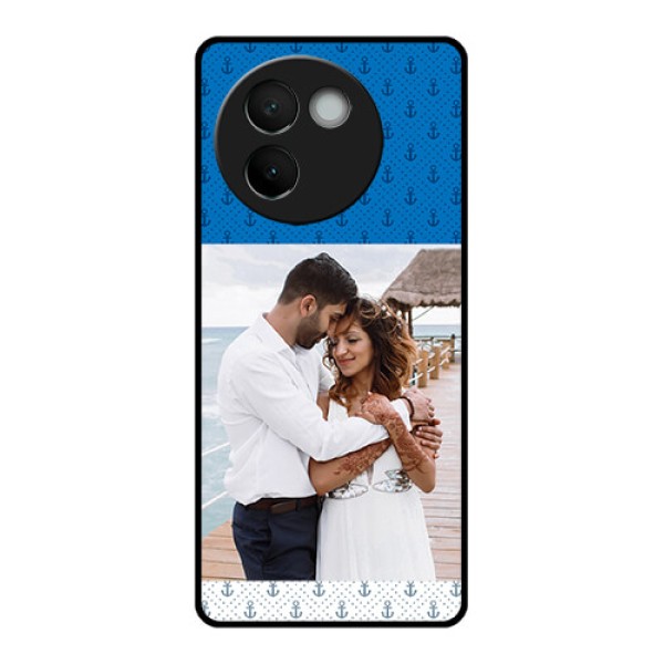 Vivo V30E 5G Custom Glass Phone CaseBlue Anchors Design