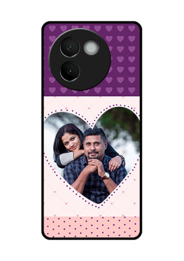 Vivo V30E 5G Custom Glass Phone CaseViolet Love Dots Design