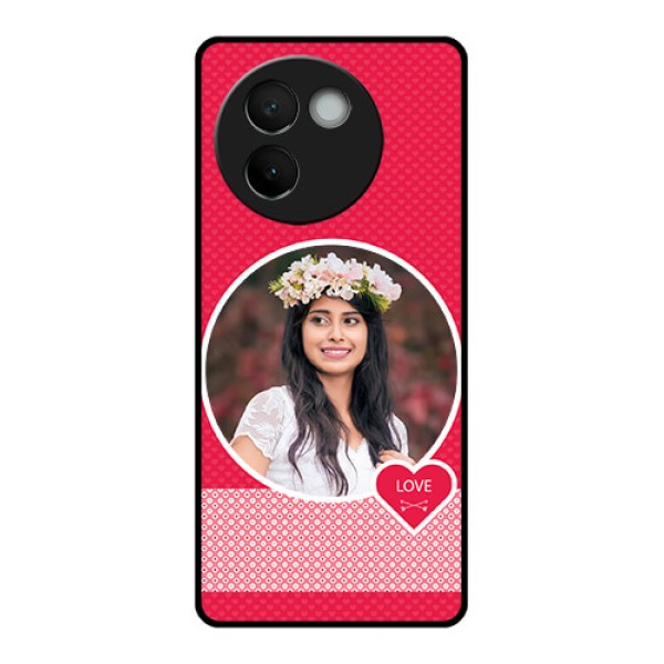 Vivo V30E 5G Custom Glass Phone CasePink Color Pattern Design
