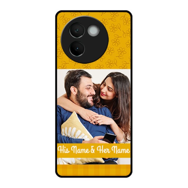 Vivo V30E 5G Custom Glass Phone CaseYellow Floral Design