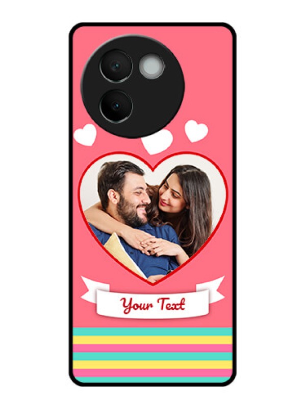 Custom Vivo V30E 5G Custom Glass Phone CaseLove Shapes Doodle Design