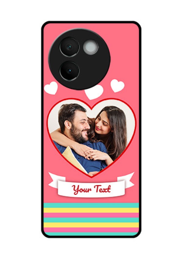 Vivo V30E 5G Custom Glass Phone CaseLove Shapes Doodle Design