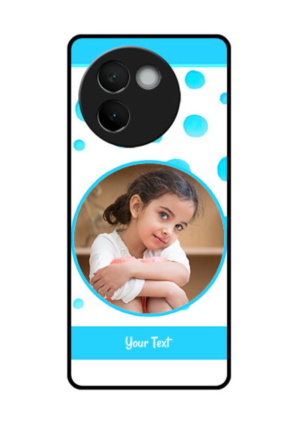 Vivo V30E 5G Custom Glass Phone CaseBlue Bubbles Pattern Design