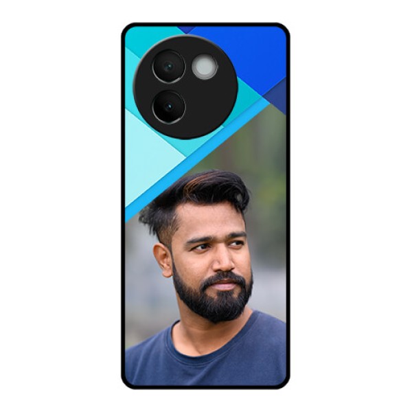 Vivo V30E 5G Custom Glass Phone CaseBlue Pattern Design