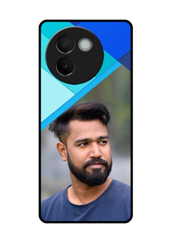 Vivo V30E 5G Custom Glass Phone CaseBlue Pattern Design