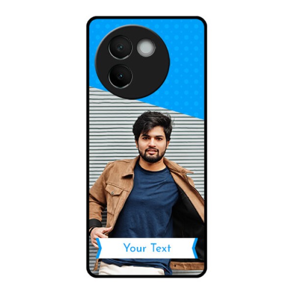 Vivo V30E 5G Custom Glass Phone CaseSimple Blue Color Design Vivo V30E 5G Custom Glass Phone CaseSimple Blue Color Design