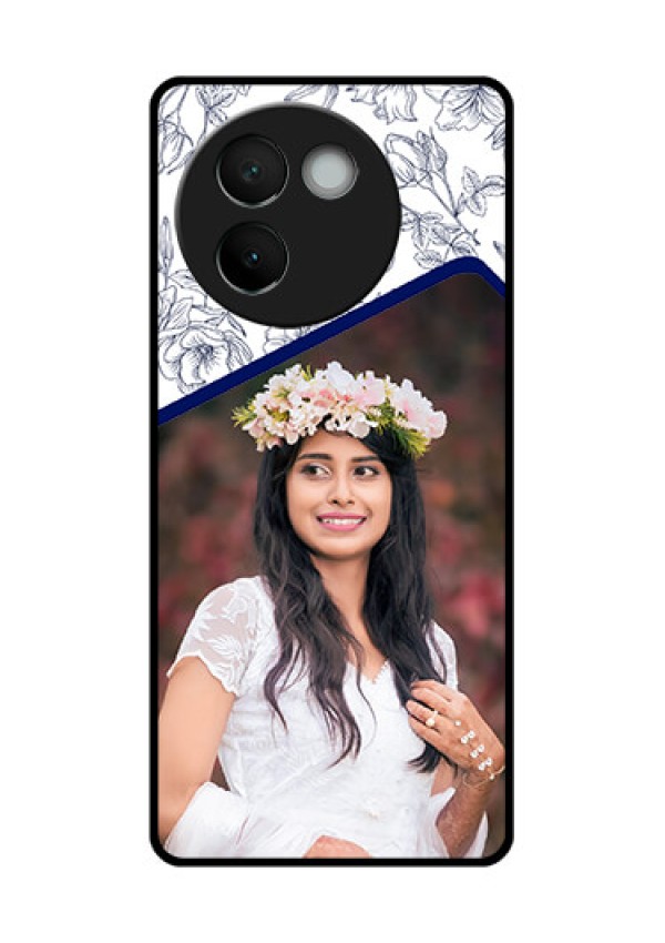 Vivo V30E 5G Custom Glass Phone CaseClassy Floral Design