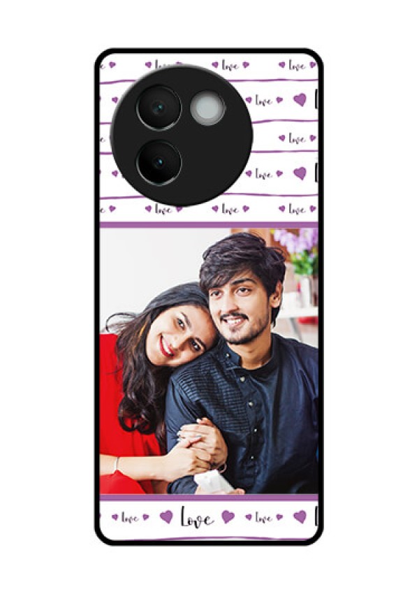 Vivo V30E 5G Custom Glass Phone CaseCouples Heart Design